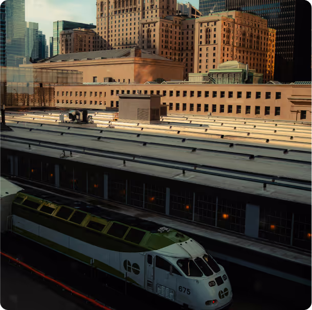 A train in Chicago
